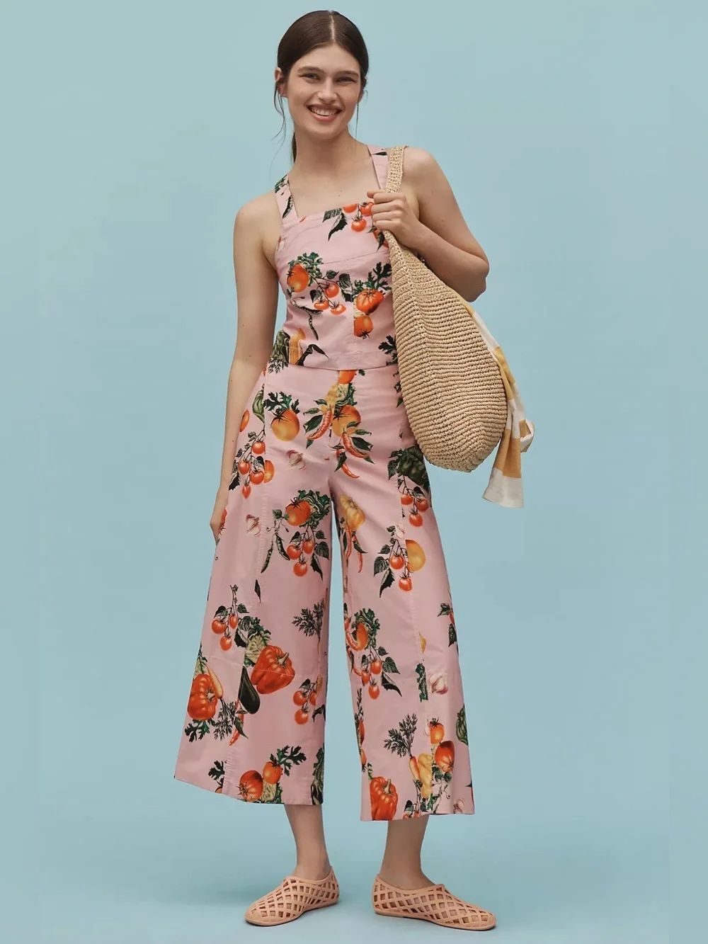 Maeve High-Rise Printed Crop Wide-Leg Pants Size 4